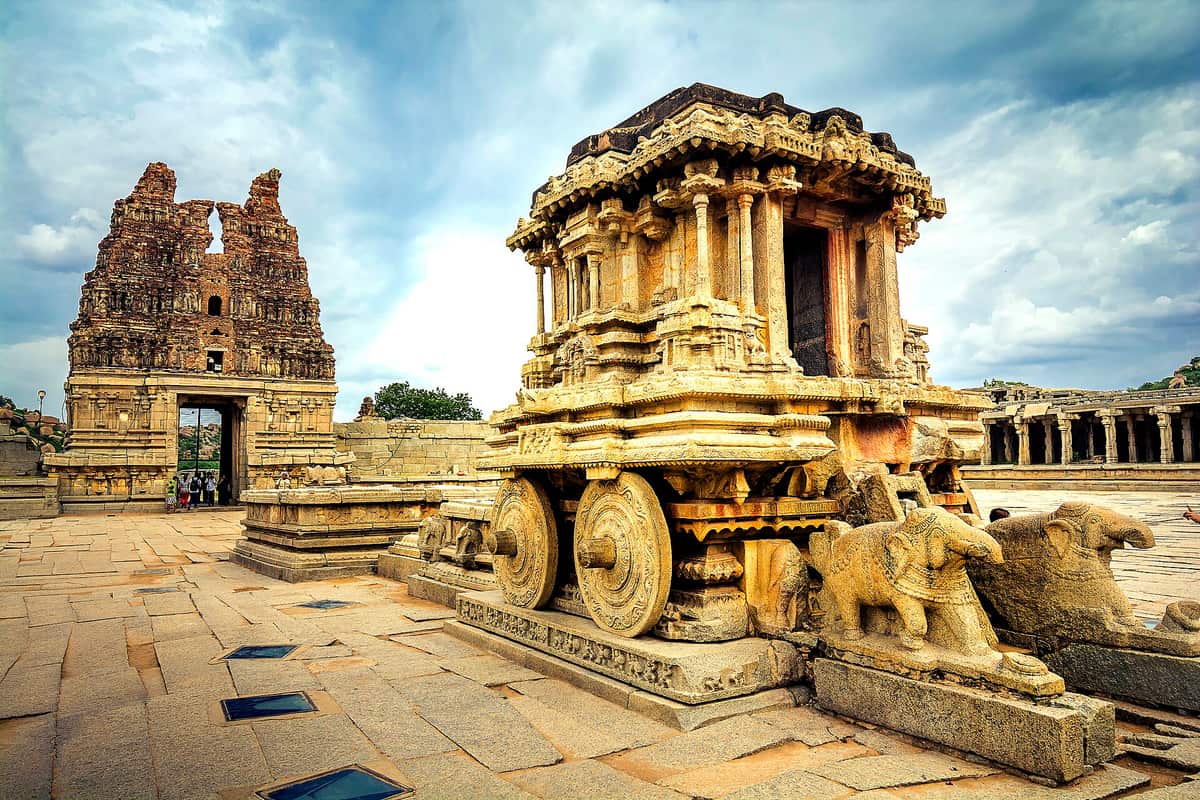 The stone chariot at the Vittala Temple, Hampi