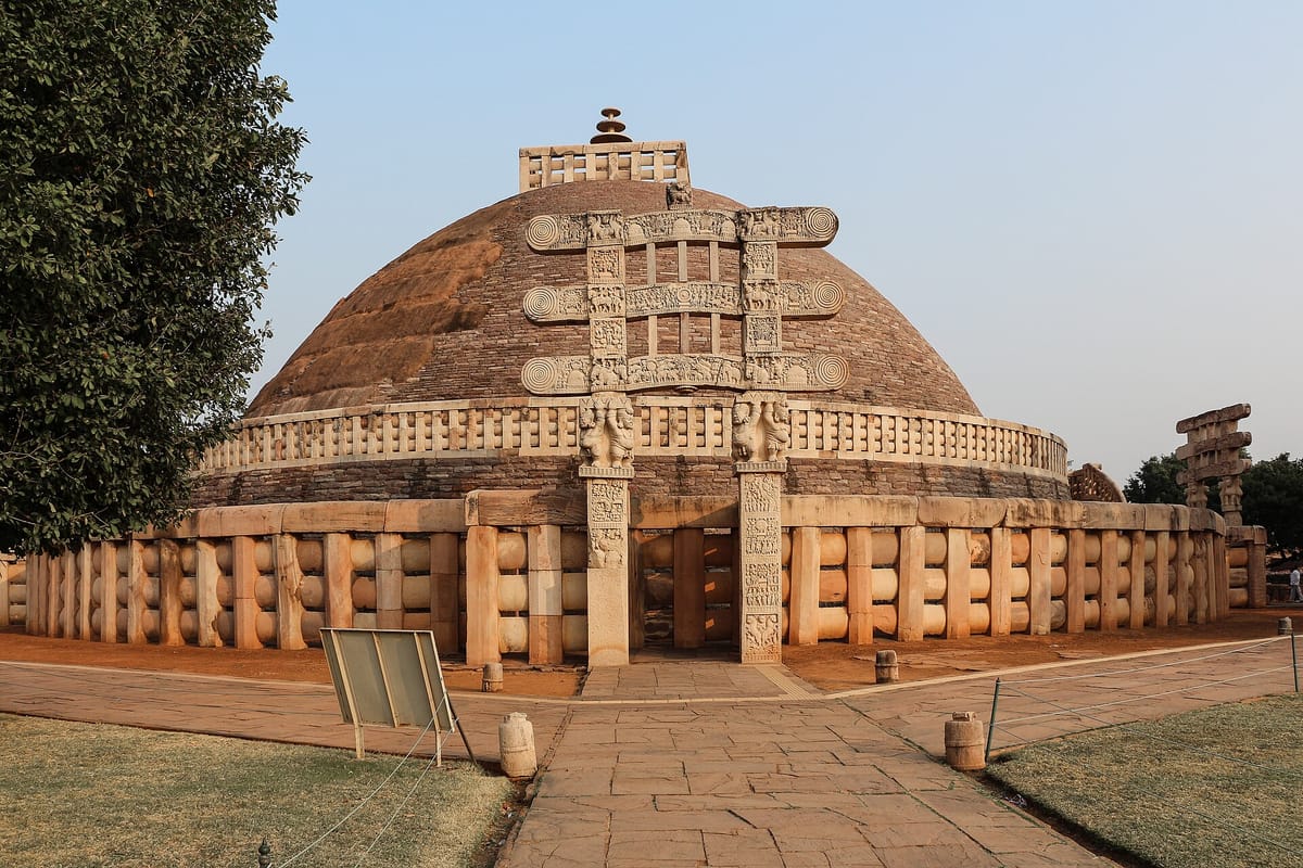 The Great Stupa at Sanchi with its carved gateway