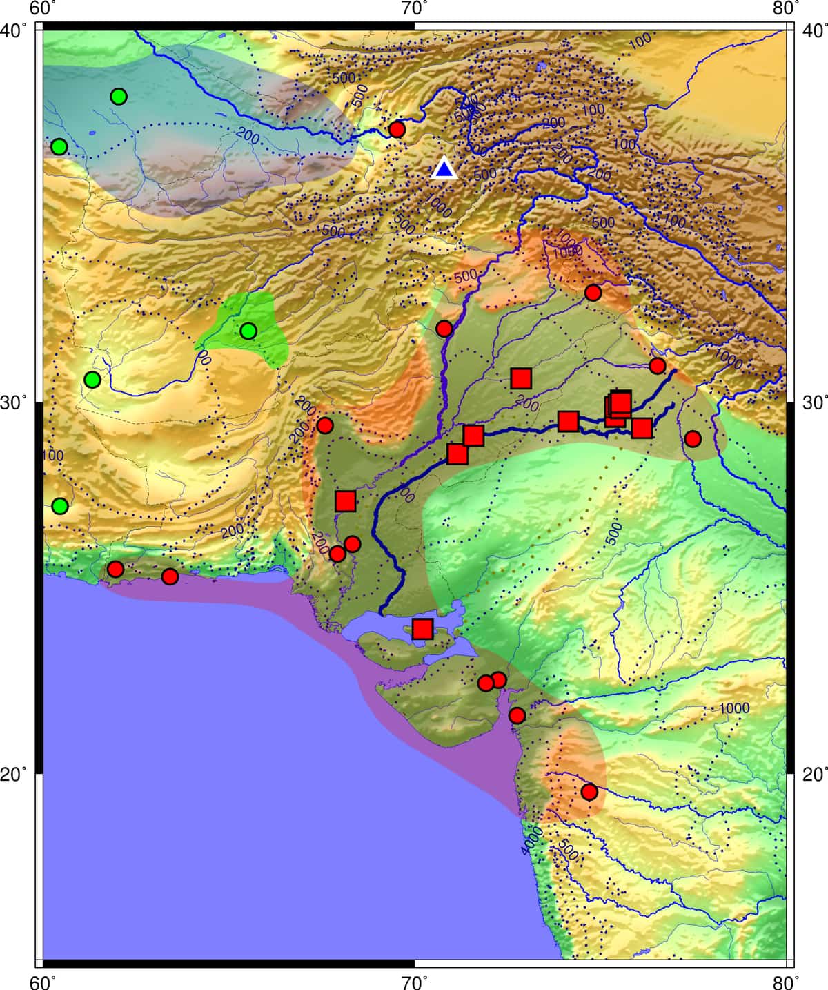 Map of the Indus Valley Civilisation and its major sites