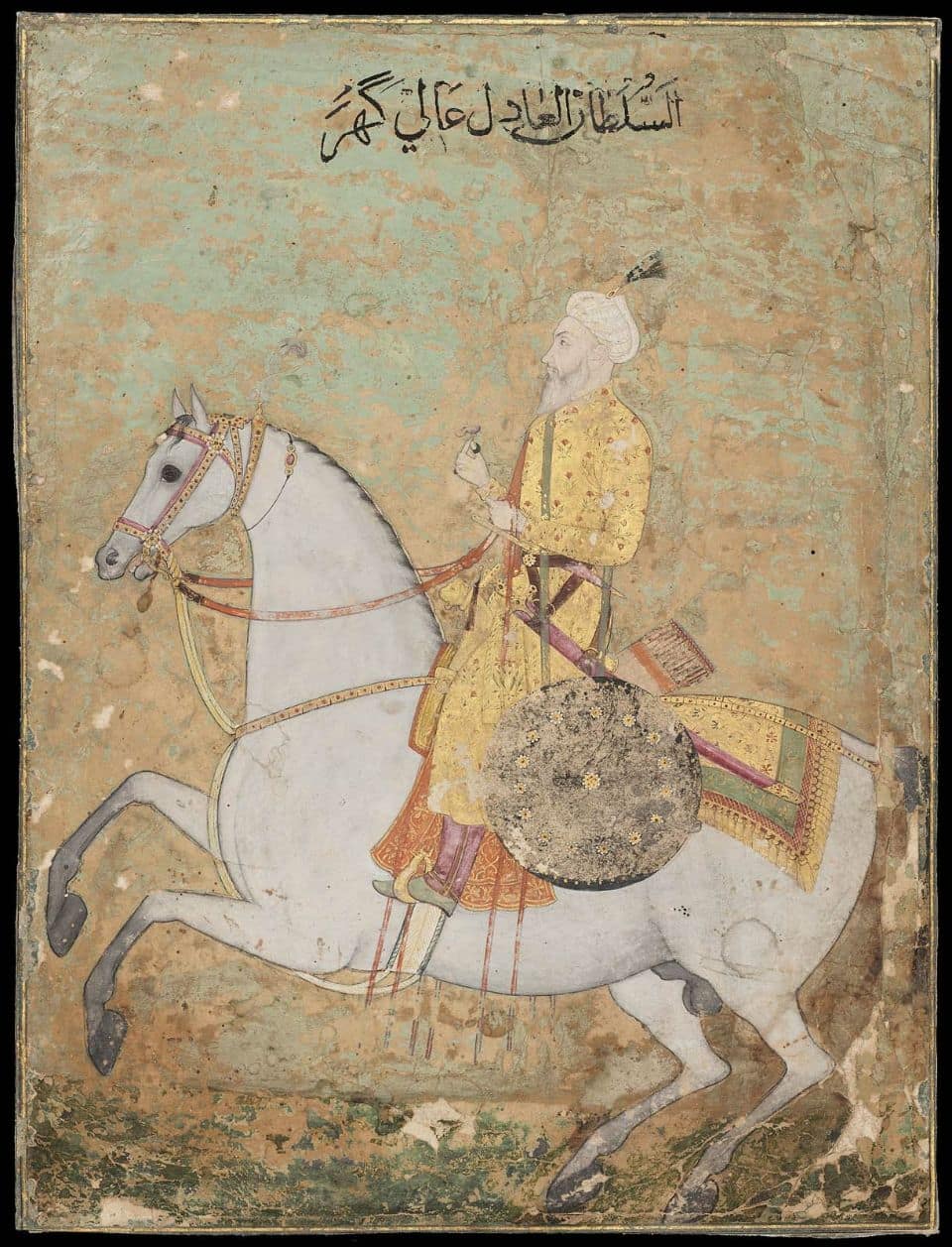 ਘੋੜੇ ਉੱਤੇ ਸਵਾਰ ਮੁਗ਼ਲ ਬਾਦਸ਼ਾਹ ਸ਼ਾਹ ਆਲਮ ਦੂਜੇ ਦਾ ਪੁਰਾਣਾ ਭਾਰਤੀ ਚਿੱਤਰ