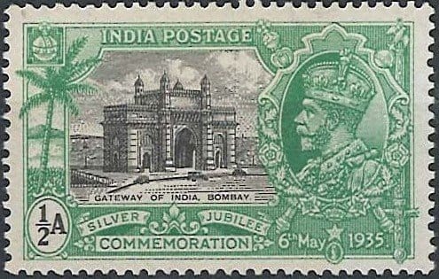 ਬੰਬਈ ਦੇ ਗੇਟਵੇ ਆਫ਼ ਇੰਡੀਆ ਦੀ ਮਹਿਰਾਬ ਵਾਲੀ 1935 ਦੀ ਭਾਰਤੀ ਡਾਕ ਟਿਕਟ