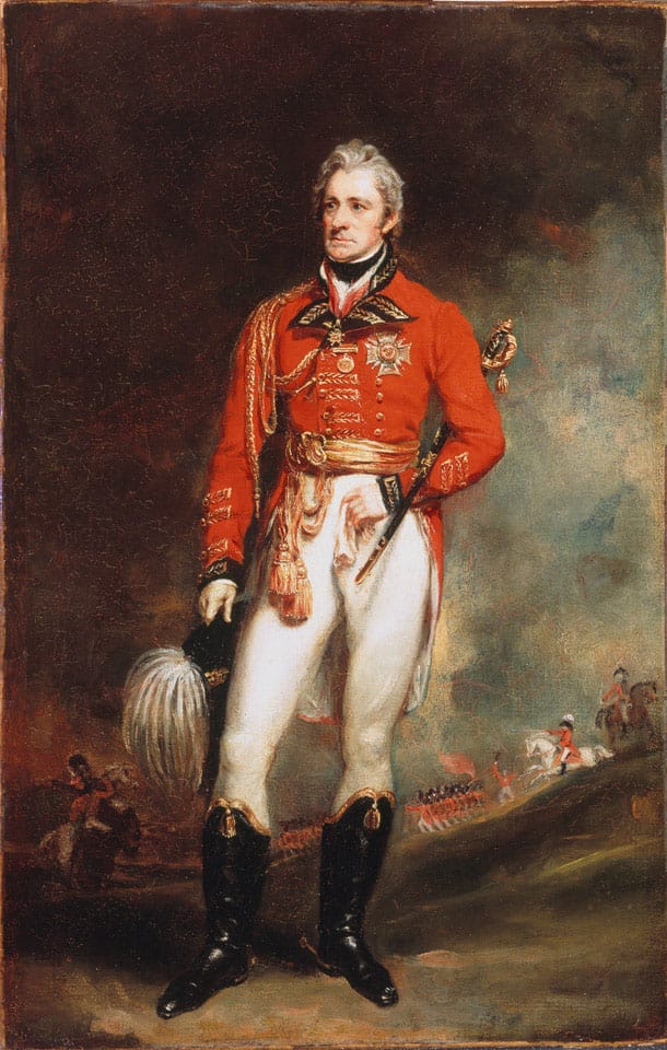 ਲਾਲ ਜਰਨੈਲੀ ਵਰਦੀ ਵਿੱਚ ਥਾਮਸ ਮਨਰੋ ਦੀ ਪੂਰੇ ਕੱਦ ਦੀ ਤਸਵੀਰ
