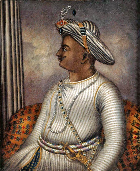 ਹਰੇ ਚੋਗੇ ਅਤੇ ਪੱਗ ਵਿੱਚ ਟੀਪੂ ਸੁਲਤਾਨ ਦੀ ਪੁਰਾਣੀ ਪੇਂਟਿੰਗ