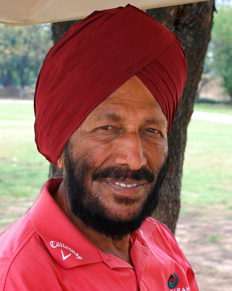 Photograph of Milkha Singh in old age, wearing a turban
