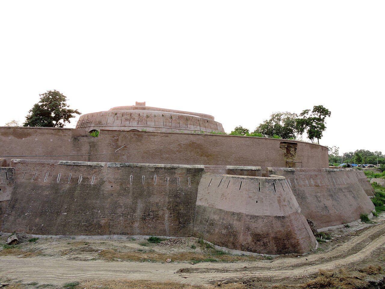 Round bastion and brick ramparts of Gobindgarh Fort, Amritsar