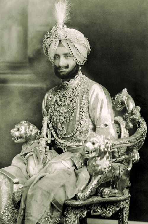 Old photograph of Maharaja Yadavindra Singh of Patiala in a turban