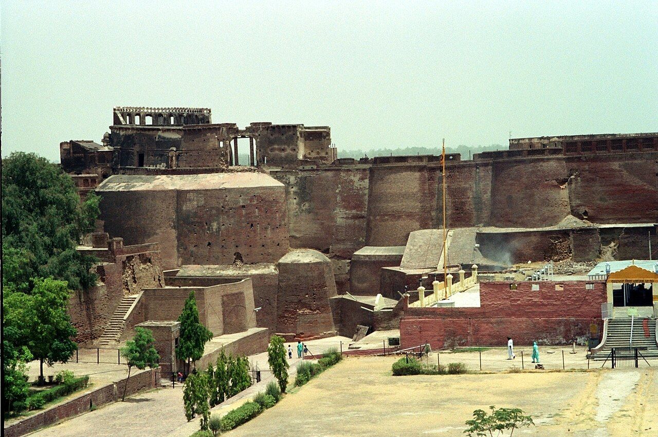 High brick walls of Qila Mubarak, Bathinda