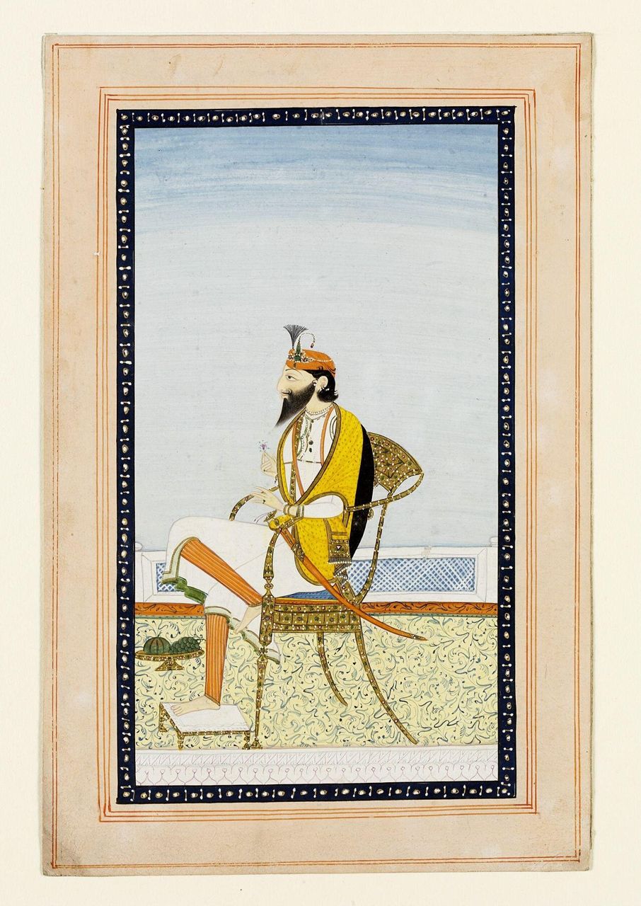 Painting of Raja Dhian Singh seated on a chair