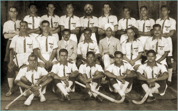 The 1936 Indian Olympic hockey team